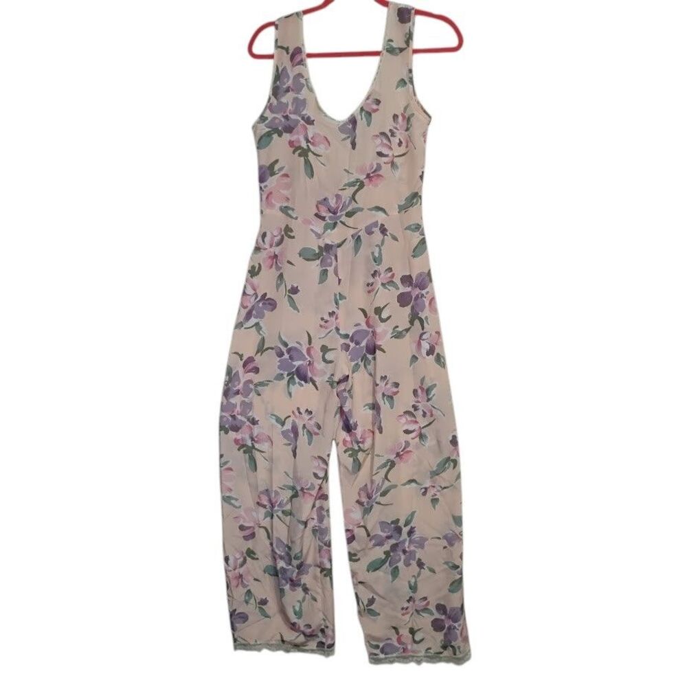 Vintage Victoria's Secret Gold Label Jumpsuit Floral Lace Pajama Romper Small PS